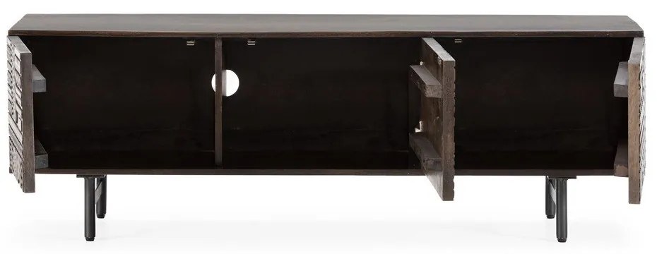 Comodă TV maro închis din lemn de mango 145x48x40 cm Kalai – MOME