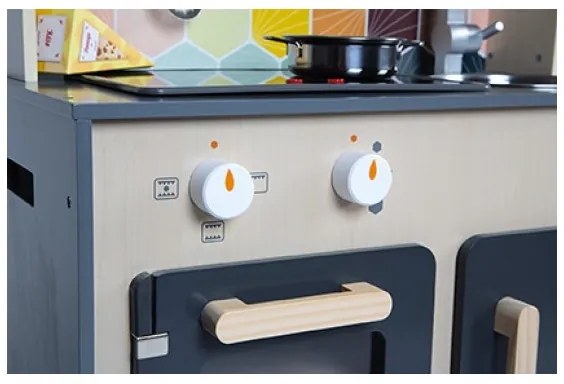 Janod - Bucătărie din lemn cu LED MOZAIC, 2xLR6