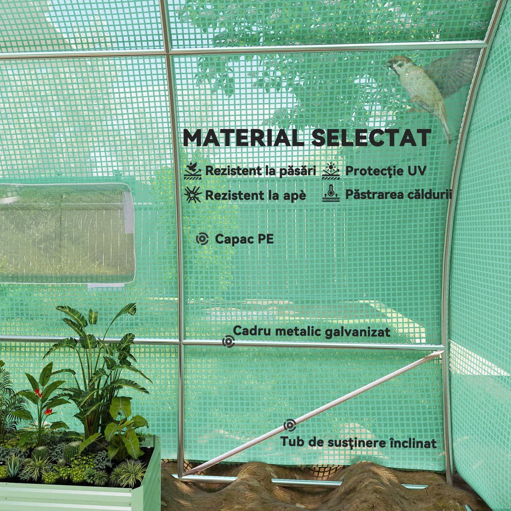 Outsunny Sera de Gradina sera Tunel sera pentru Cultivare Plantelor, legumelor, fructelor din PE | Aosom Romania