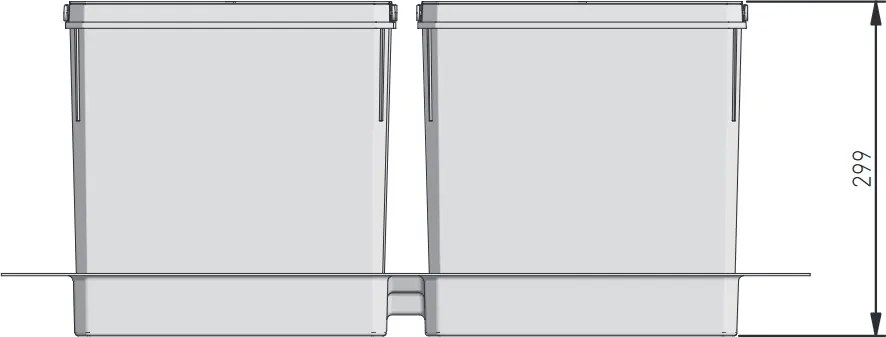 Cos gunoi incorporabil in sertar, GTV Axispace, colectare selectiva, pentru corp de 800 mm, gri antracit, 4 x 15 l Plastic, Gri antracit, L:724 mm;