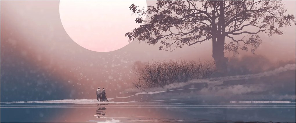 Tablou Perechea îndrăgostită (120x50 cm)
