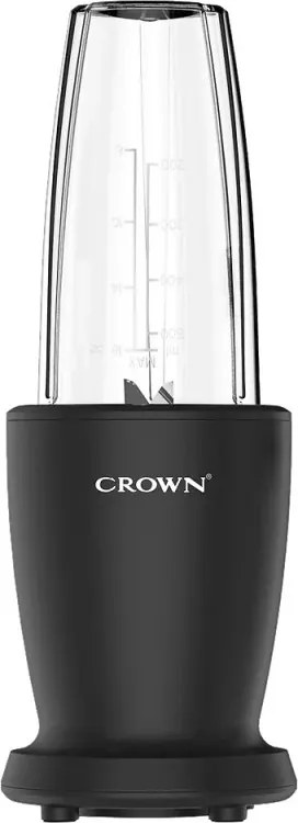 Blender Crown CTB-1000, 300 W, 4 lame, 3 pahare cu capace – 300/480/540 ml, Functie Pulse, Negru
