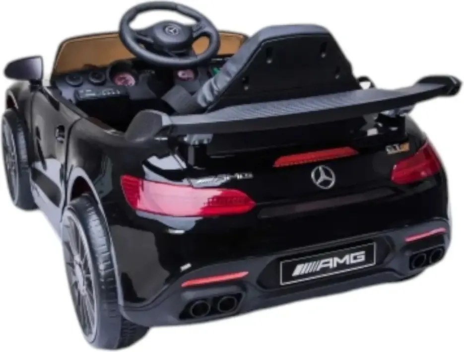 Masinuta Electrica cu acumulator pentru copii NOVOKIDS™ Mercedes AMG GTR , Roti din Cauciuc EVA, 3-8 ani , usi cu deschidere , Baterie12V, 2 Viteze,