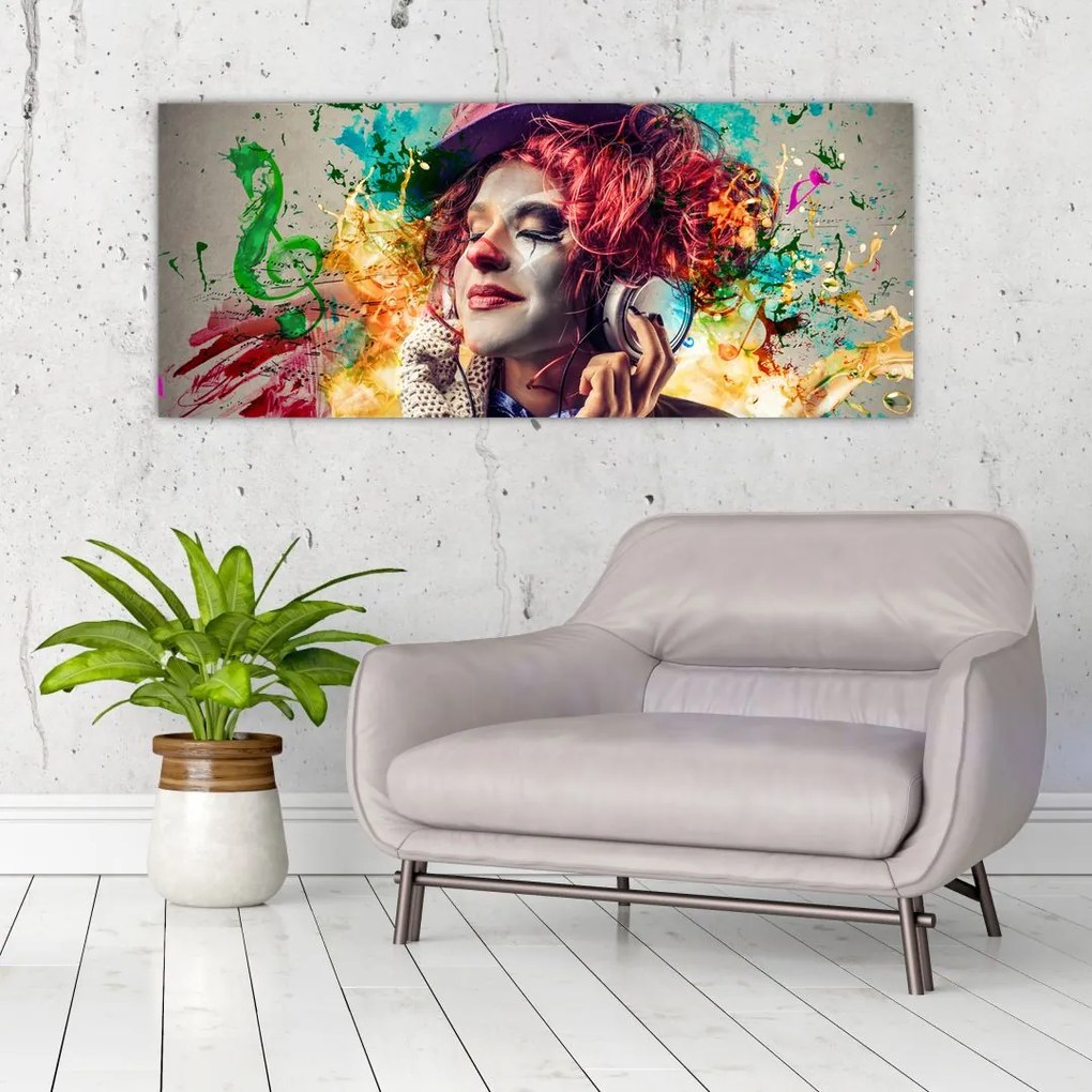 Tablou - Artista cu căști (120x50 cm)