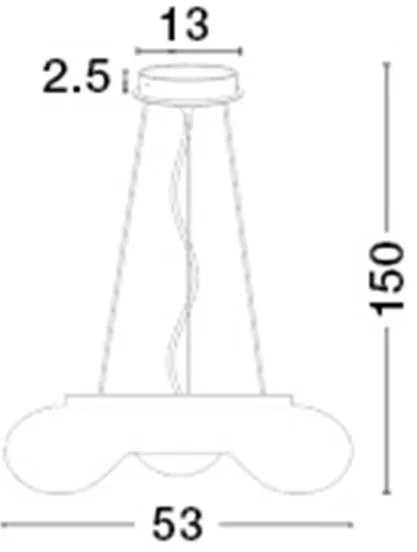 Lustra moderna design circular 53cm Bianco NVL-51011401