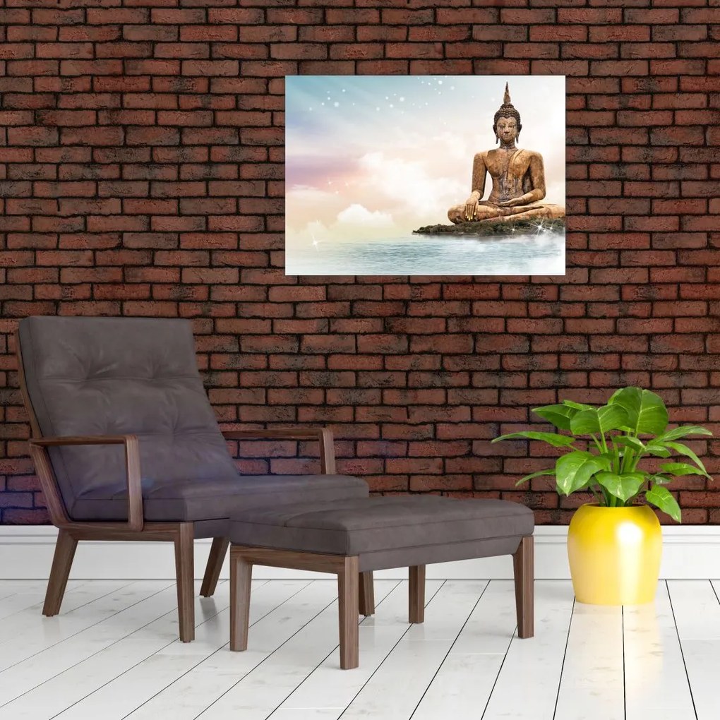 Tablou - Buddha care supraveghează pământul (70x50 cm)