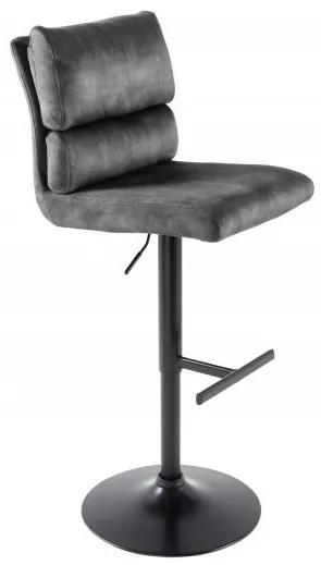 Set 2 scaune de bar Comfort catifea gri inchis