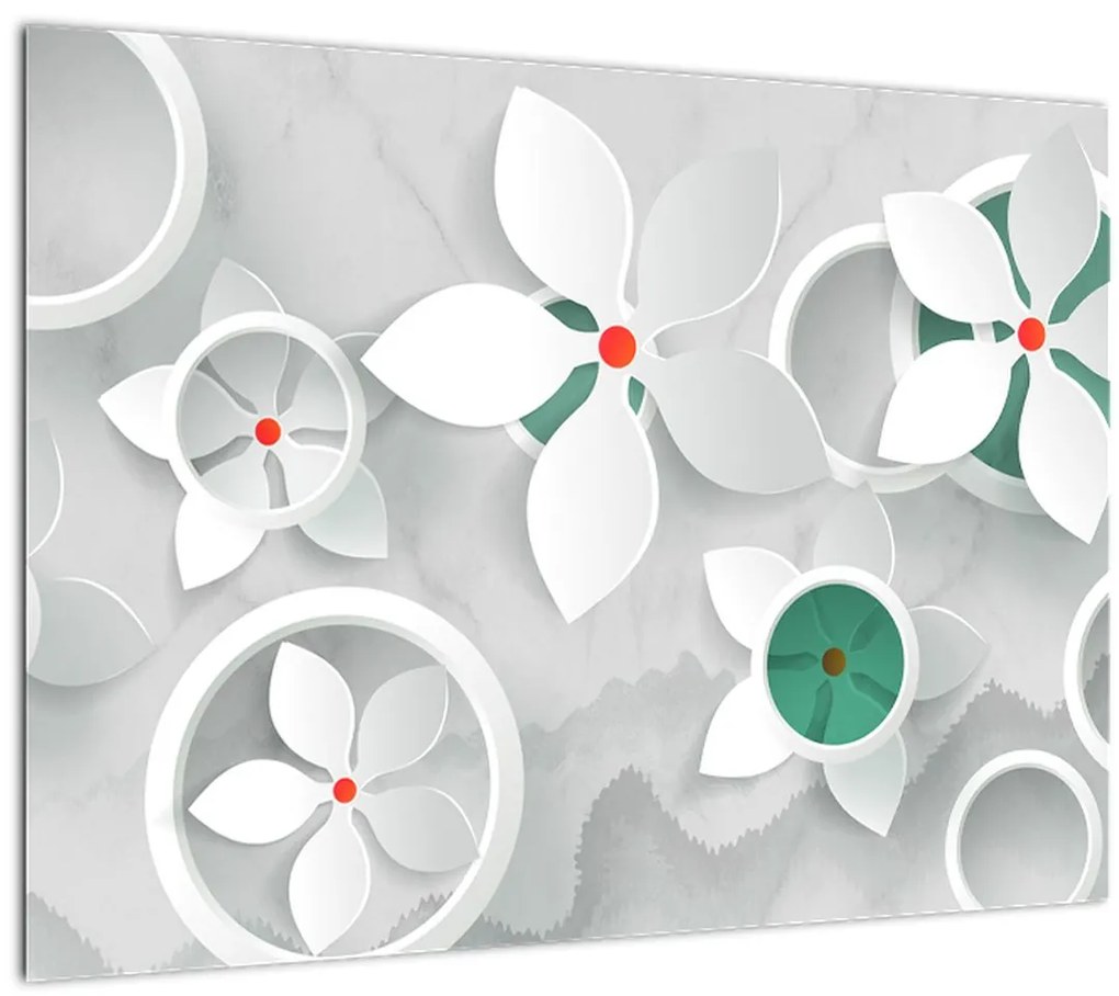 Tablou abstracției florale (70x50 cm)