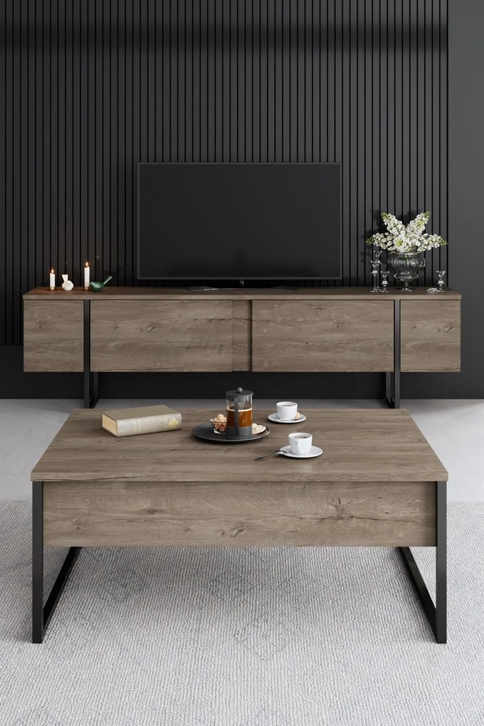 Mobilier living Luna (Nuc + Negru). 1073575