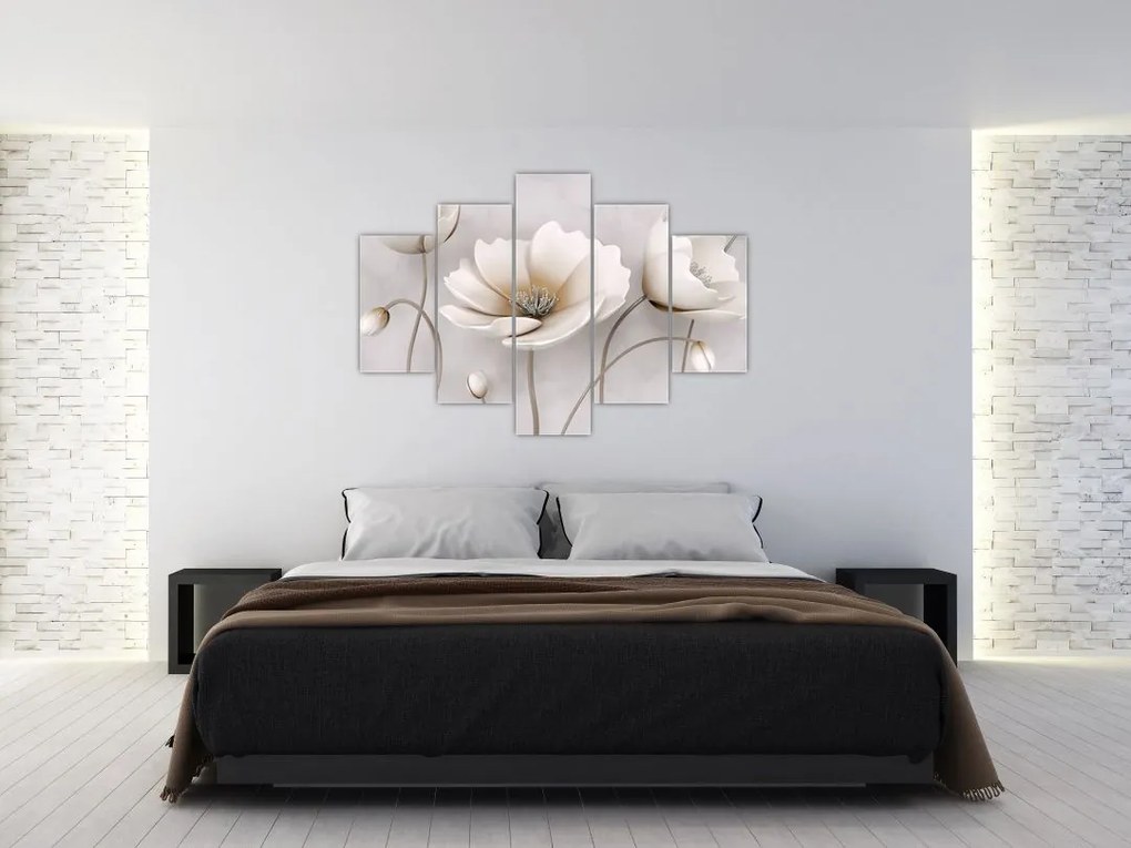 Tablou cu florile albe (150x105 cm)