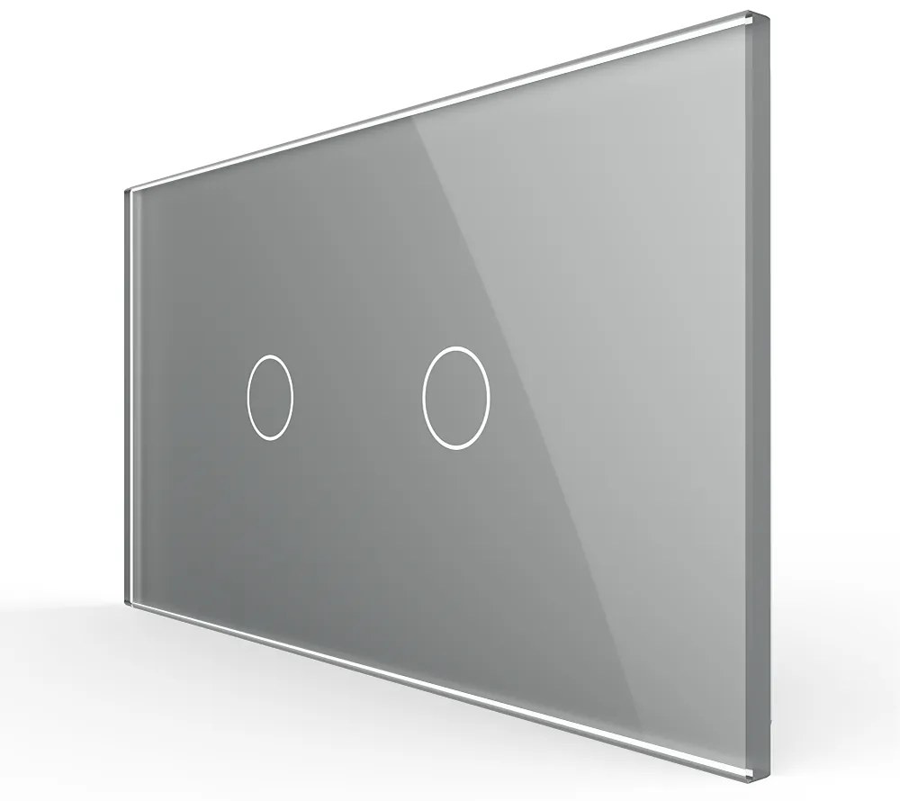 Intrerupator Simplu + Simplu cu Touch LIVOLO cu Rama Din Sticla, Standard Italian, 4M
