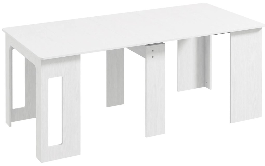 HOMCOM Masă de dining, masă pliantă, masă de bucătărie extensibilă, masă de sufragerie, PAL, 60-180 x 85 x 75 cm, Alb | Aosom Romania