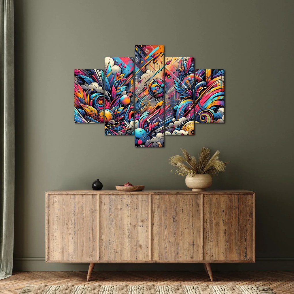 Tablou - Graffiti multicolor (150x105 cm)
