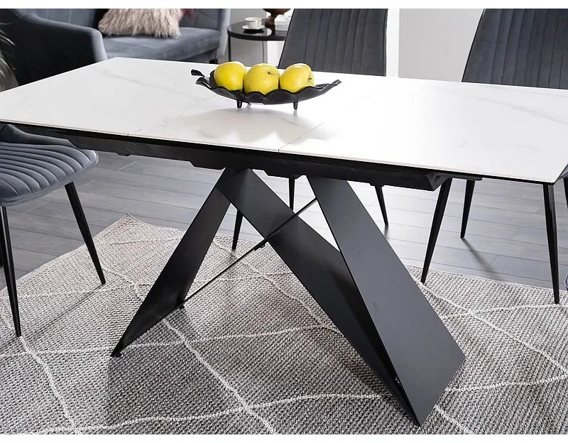 Masa de bucaterie Westin I, 120 x 80 cm, marmura/negru