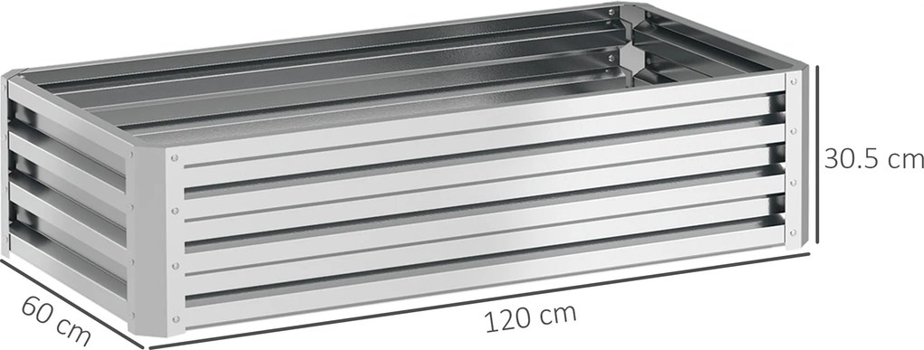 Outsunny 4' x 2' x 1' Pat de Gradina Galvanizat Inaltat, Cutie de Plantare din Metal Pat Inaltat pentru Legume, Flori, Plante si Plante Aromatice, Verde | Aosom Romania