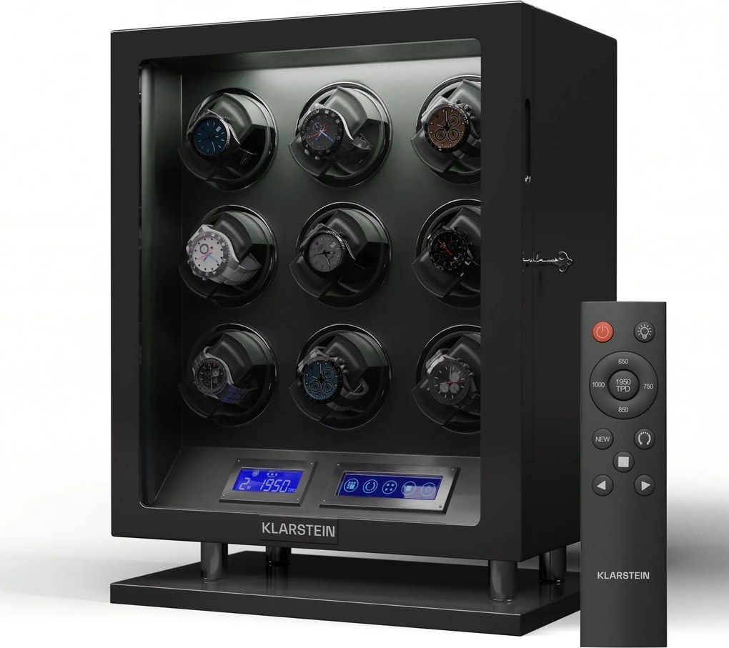 Klarstein Verdon 9, dispozitiv de întors ceasuri, pentru 9 ceasuri, 3 moduri, 5 viteze, LED, telecomandă