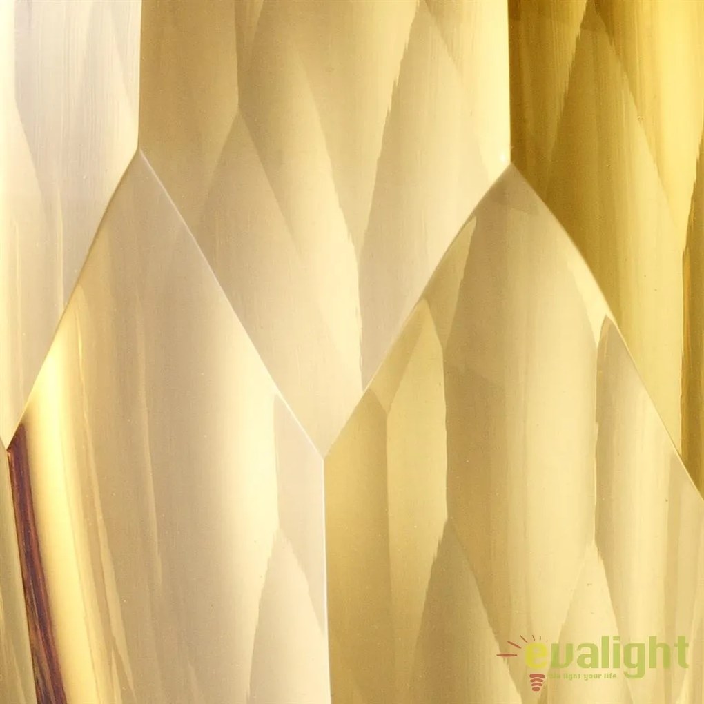 Vas decorativ din sticla design elegant Marquis galben 112580 HZ