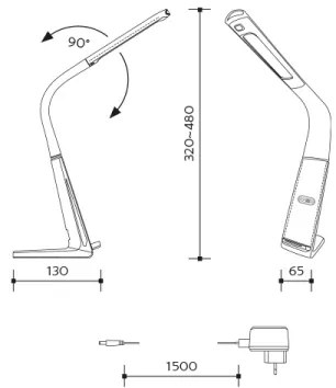 Lampă de birou dimmabilă LORD EVO LED/8W/230V, cu încărcare wireless, neagră