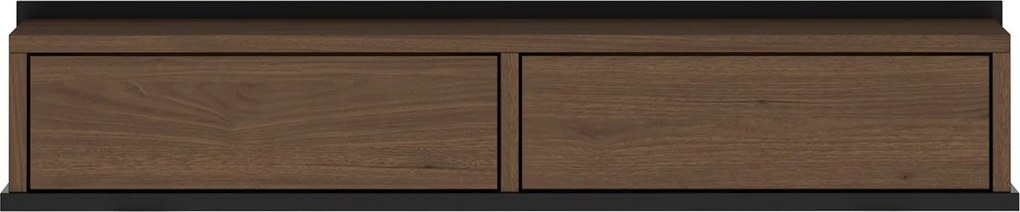 Masa toaletă de perete Zenar 100 cm cu sertare - nuc elegant / negru