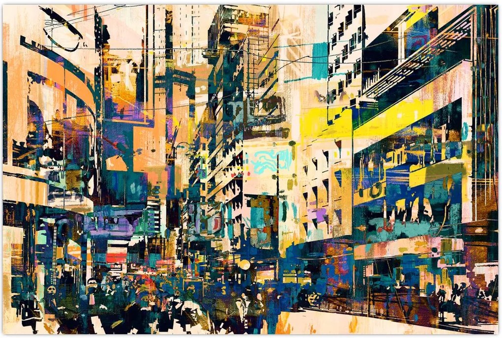 Tablou abstacțiunii pictate (90x60 cm)