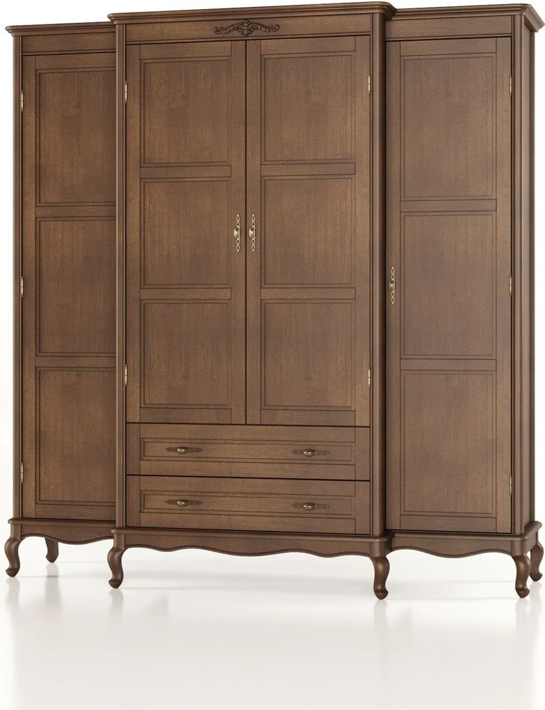 Dulap lemn masiv Seraphia, 199 × 64 × 207 cm - Vanilla