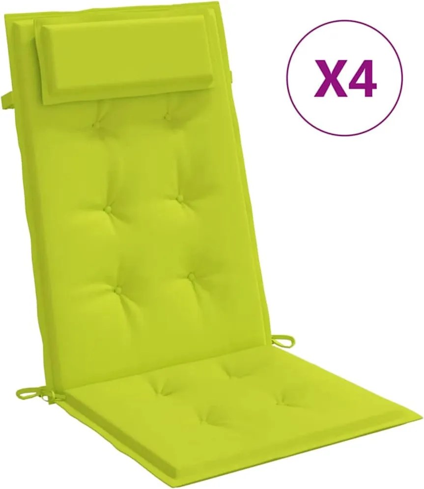 vidaXL Perne scaun cu spătar înalt, 4 buc, vernil, țesătură Oxford