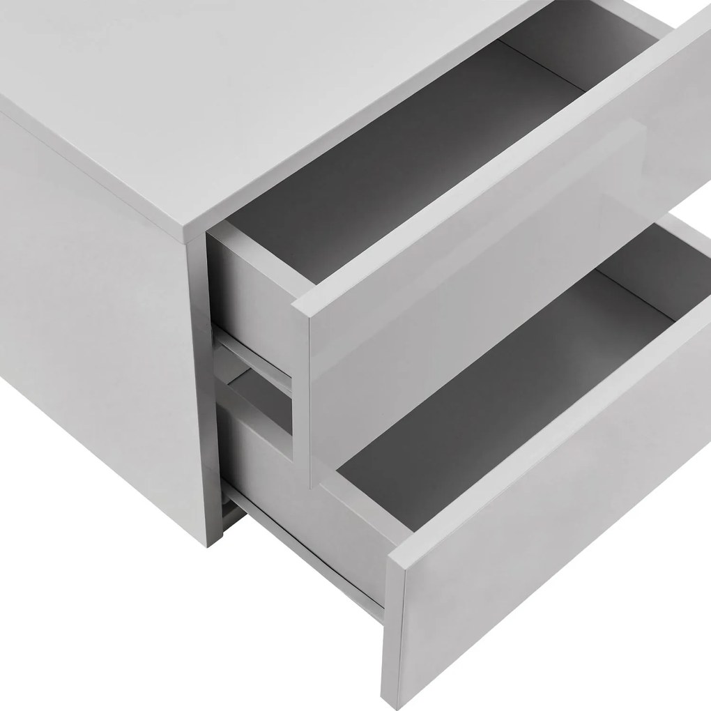 Noptiera 40x29x30 cm cu 2 sertare, alba
