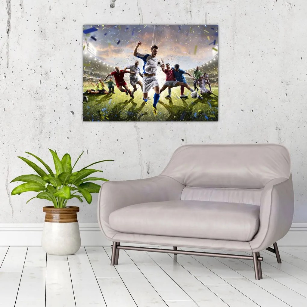 Tablou pe sticlă - Fotbal (70x50 cm)
