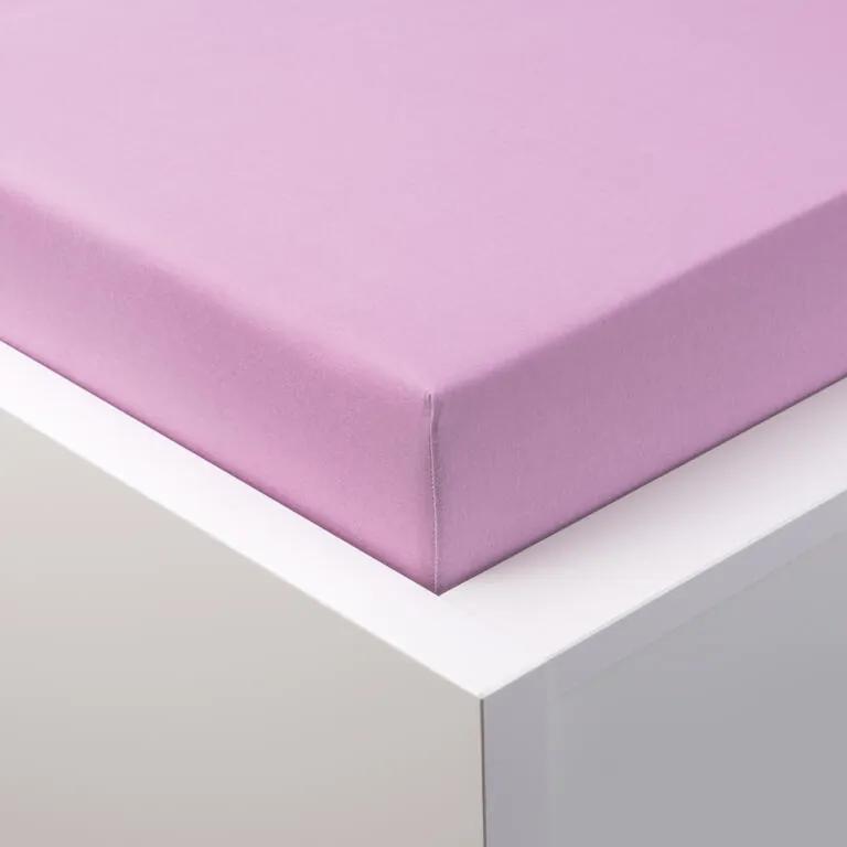 Cearşaf elastic jersey cu elastan violet deschis 90 x 220 cm