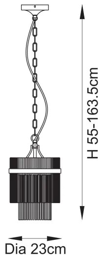 Endon 112572 - Candelabru suspendat pe lanț MARIETTA 1xE27/10W/230V, alamă/sticlă clară