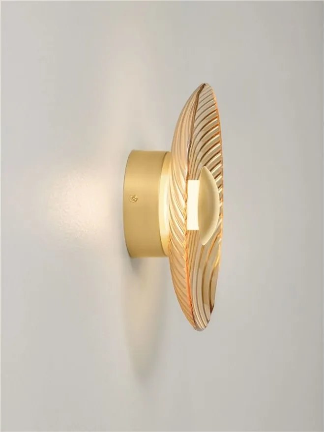 Aplica de perete moderna LED LAVINA auriu/ chihlimbar