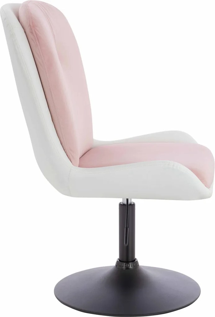 HR690N Scaun Velvet&amp;soft Piele Pu Roz Pudră/Alb Bază Neagră