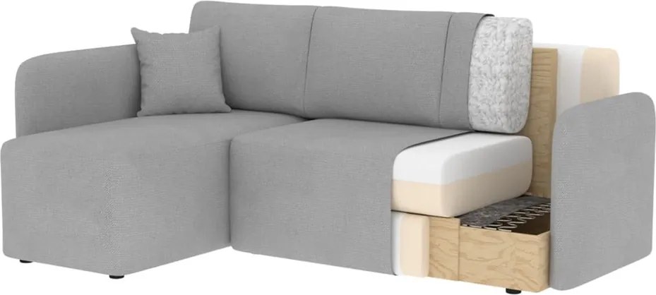 Colțar taupe extensibil/cu spațiu de depozitare cu tapițerie din catifea (cu colț pe partea stângă/cu șezlong) Hadson – ELTAP