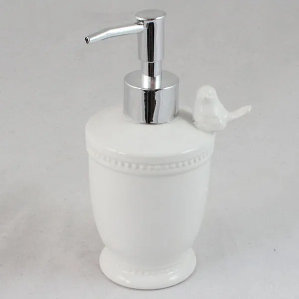 Dozator din ceramică pentru săpun Dakls Little Bird, alb
