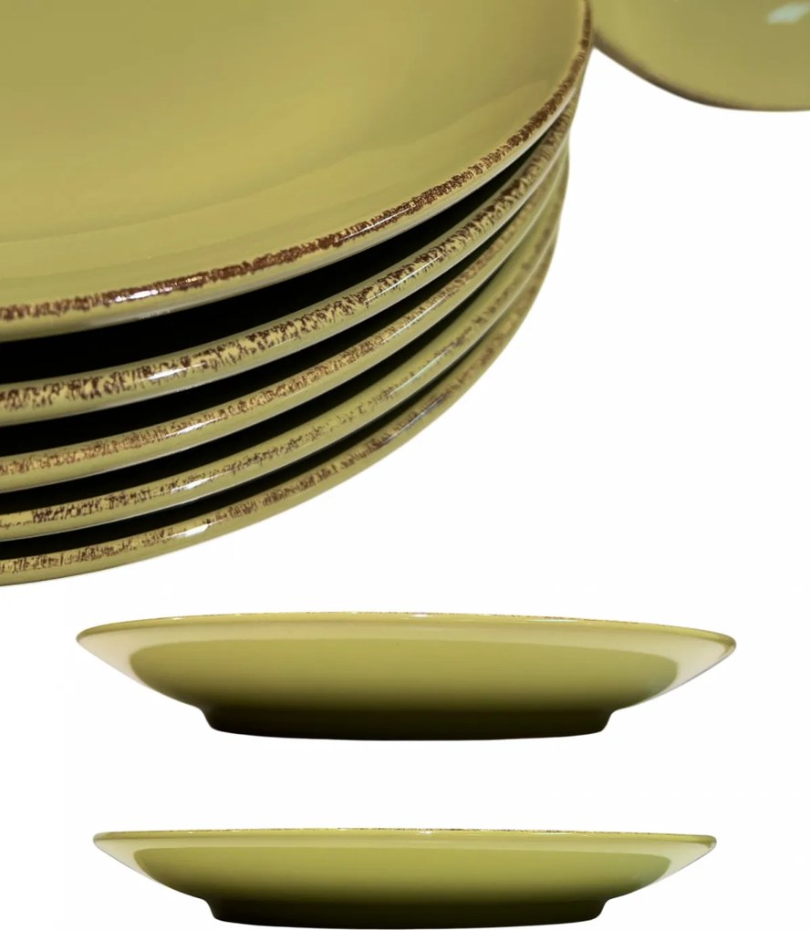 Farfurie Gresie 26cm HOME Verde Olive Pal, fel principal