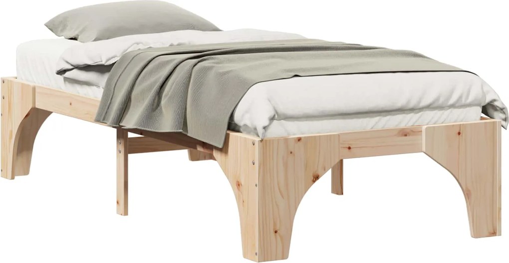 vidaXL Cadru de pat Maro 75 x 190 cm Lemn de pin masiv