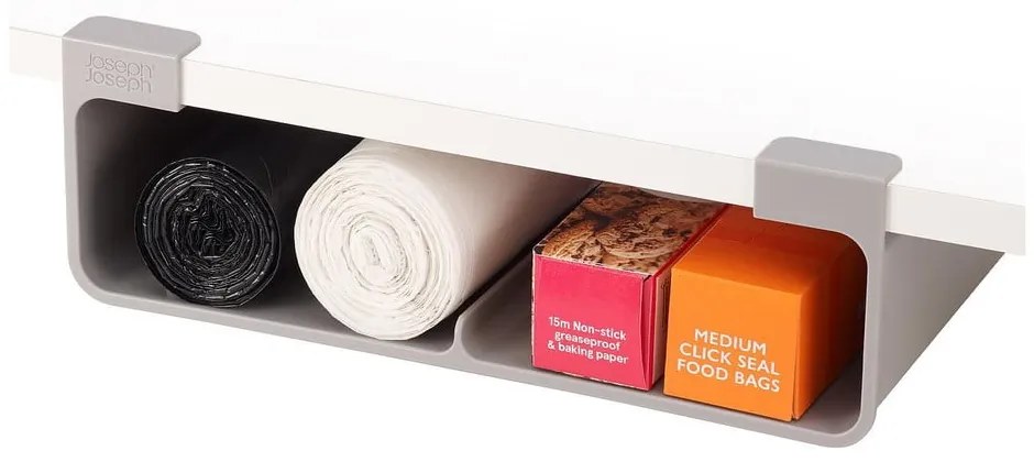 Dispenser pentru prosoape de bucătărie din hârtie și folie de aluminiu gri de agățat din plastic CupboardStore – Joseph Joseph