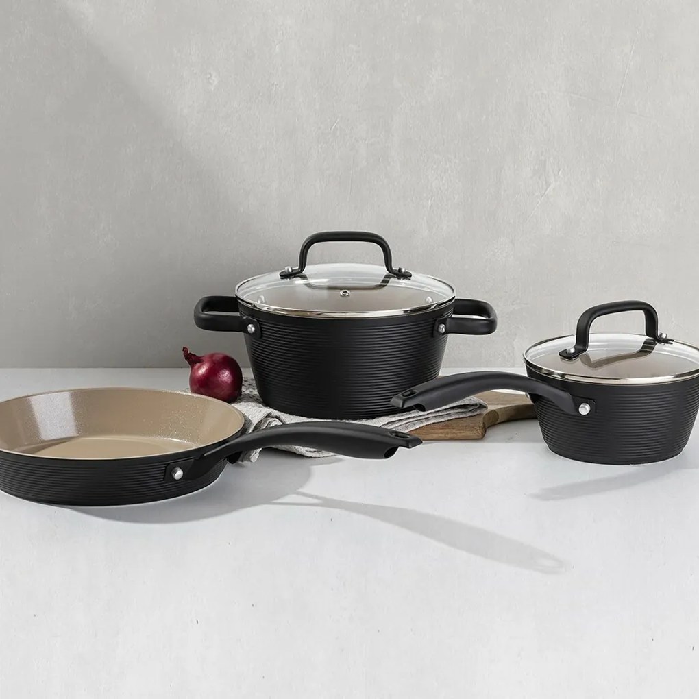 Florina Oală din aluminiu Carina Black 3,3 l, 24 cm, diam. 24 cm