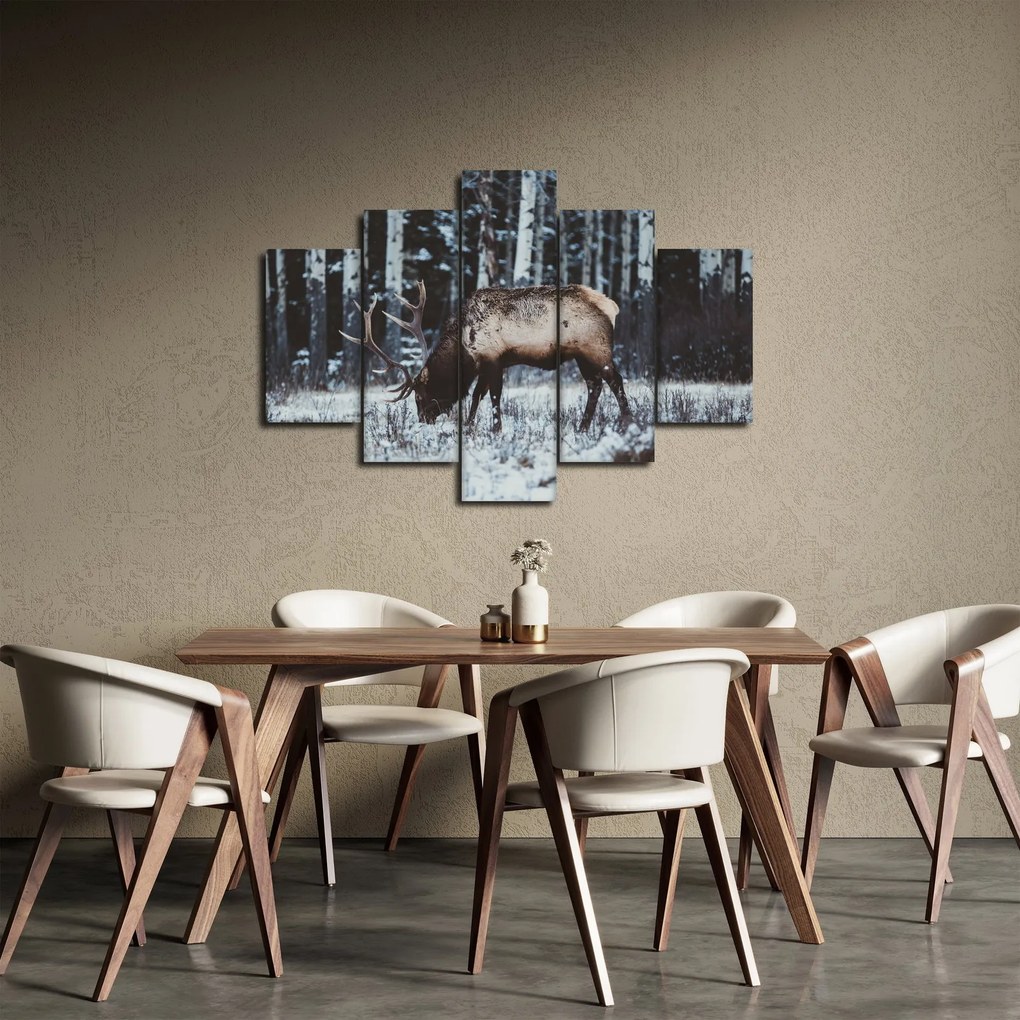Tablou - cerbul iarna (150x105 cm)