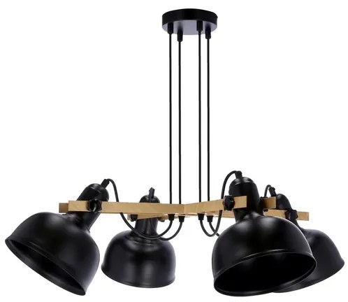 Lustră pe cablu RENO 4xE27/40W/230V neagră/maro