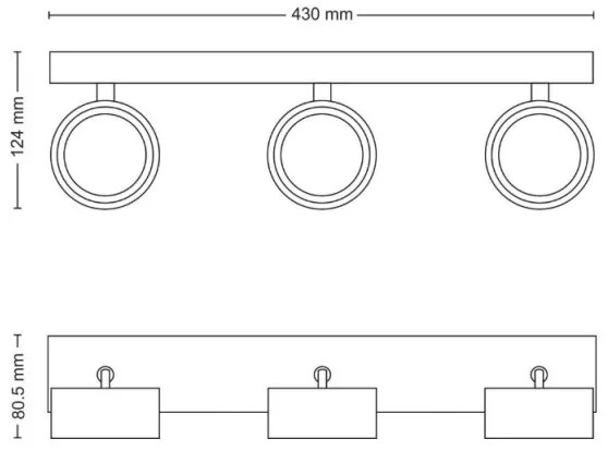 Spot LED BRACIA 3xLED/5,5W/230V alb Philips