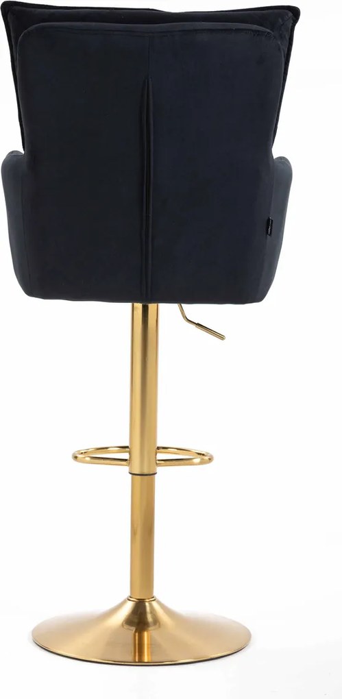 HR250W Scaun Catifea Neagră Bază Aurie