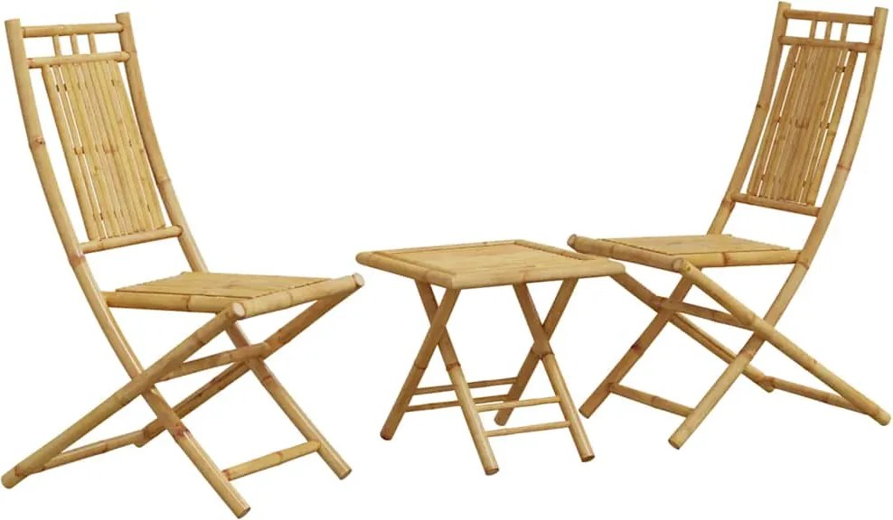 vidaXL Set mobilier bistro, 3 piese, bambus