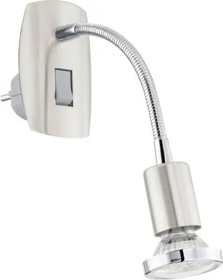 Lampa de citit Mini GU10 1x3W, bec LED inclus, cu intrerupator, nichel satinat