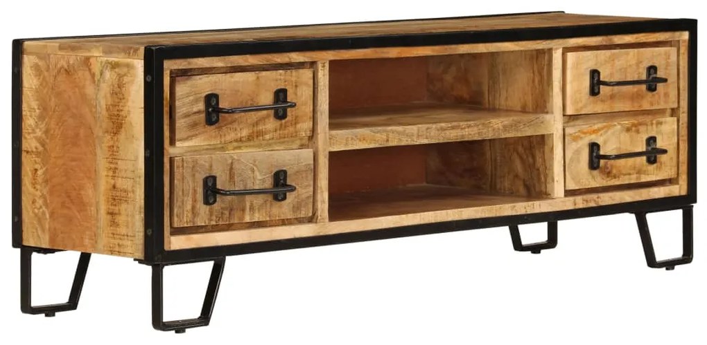 Comoda TV cu sertare, 120 x 30 x 40 cm, lemn masiv de mango