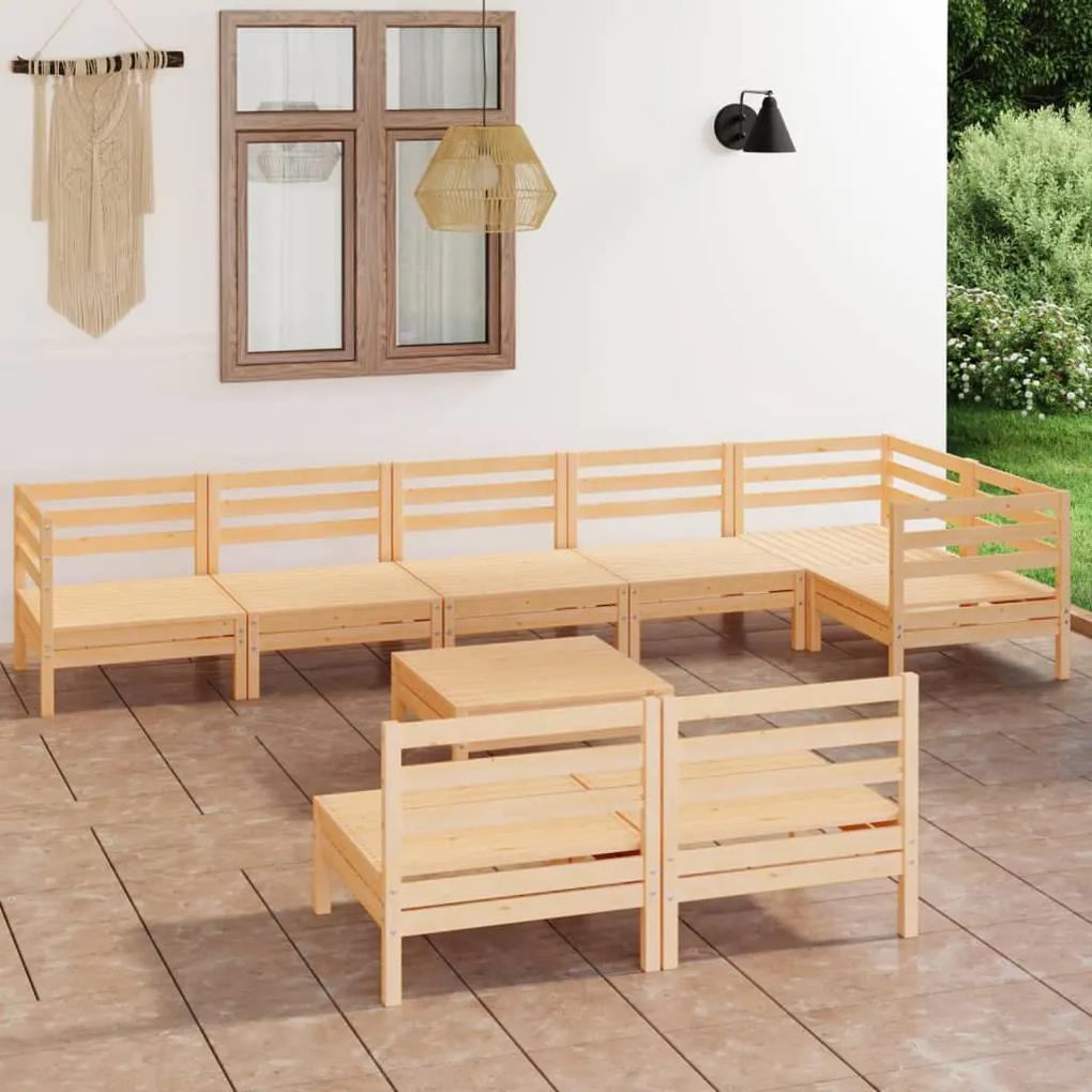3082762 vidaXL Set mobilier de grădină, 9 piese, lemn masiv de pin