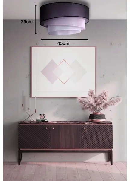 Duolla - Plafonieră TRIO 1xE27/15W/230V d. 45 cm neagră/roz/argintie