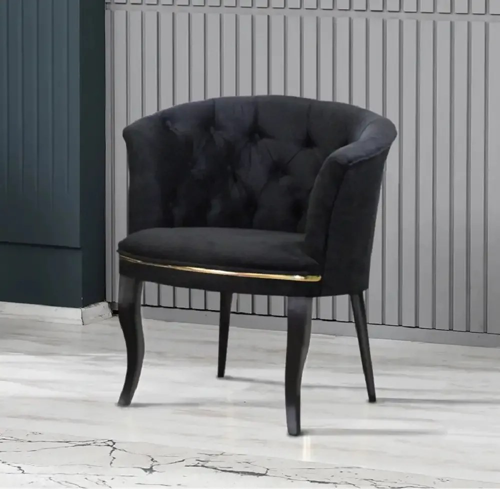 Fotoliu Milano, negru, picioare negru, Homs