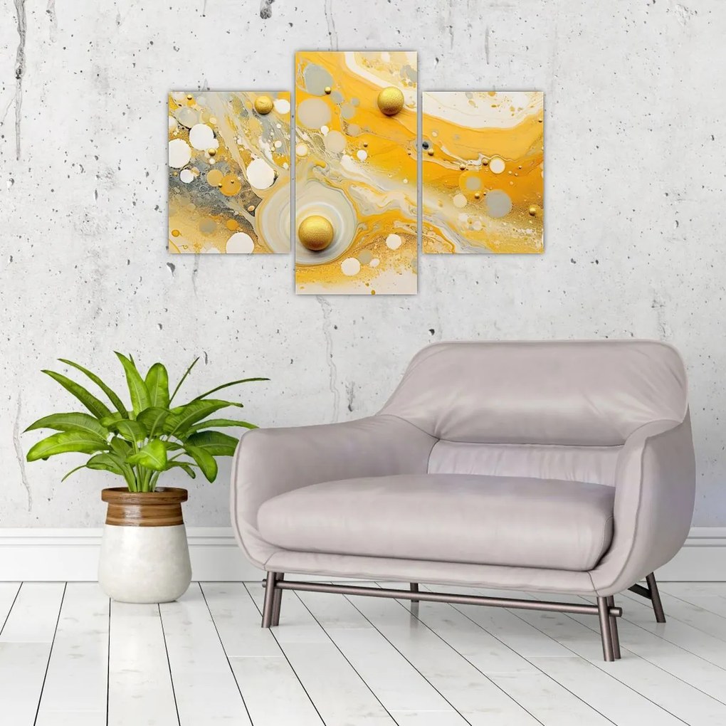Tablou - fundal abstract cu decor de aur (90x60 cm)