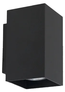 Lampa de perete moderna neagra patrata cu 2 lumini - Sandy